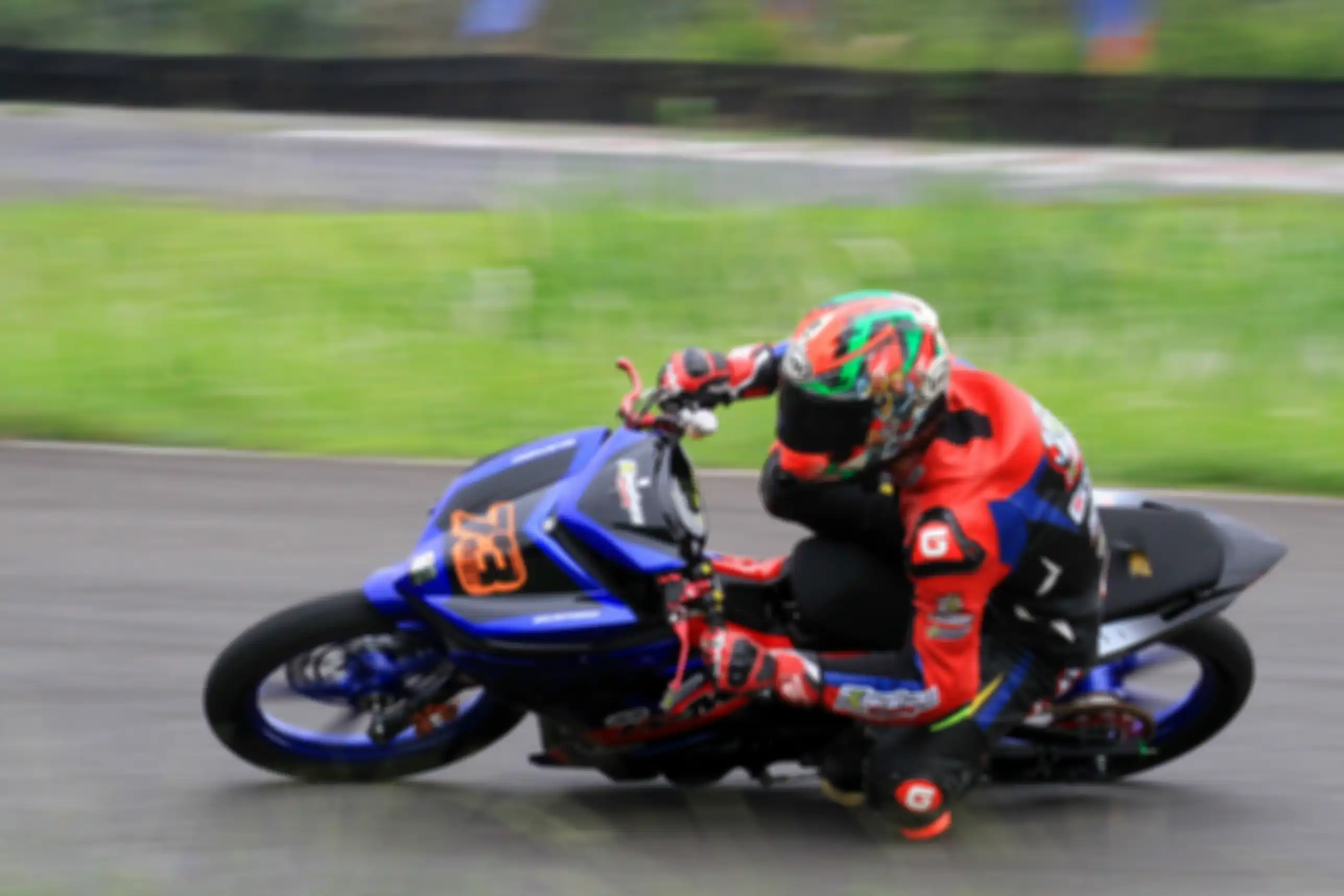 Aksi Akbar Abud di Kejurnas Motoprix 2023.