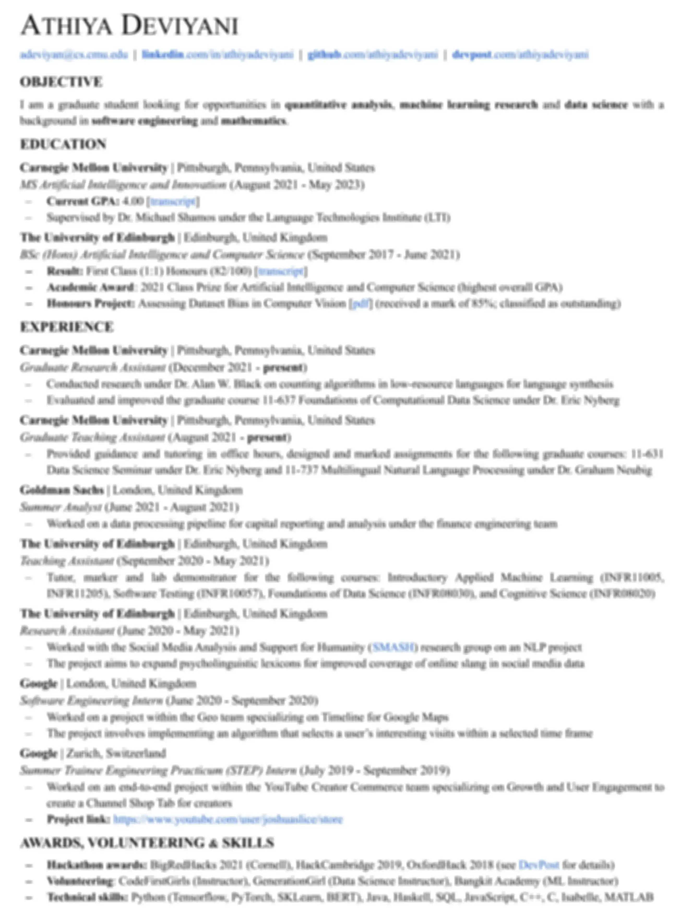 CV Athiya Deviyani