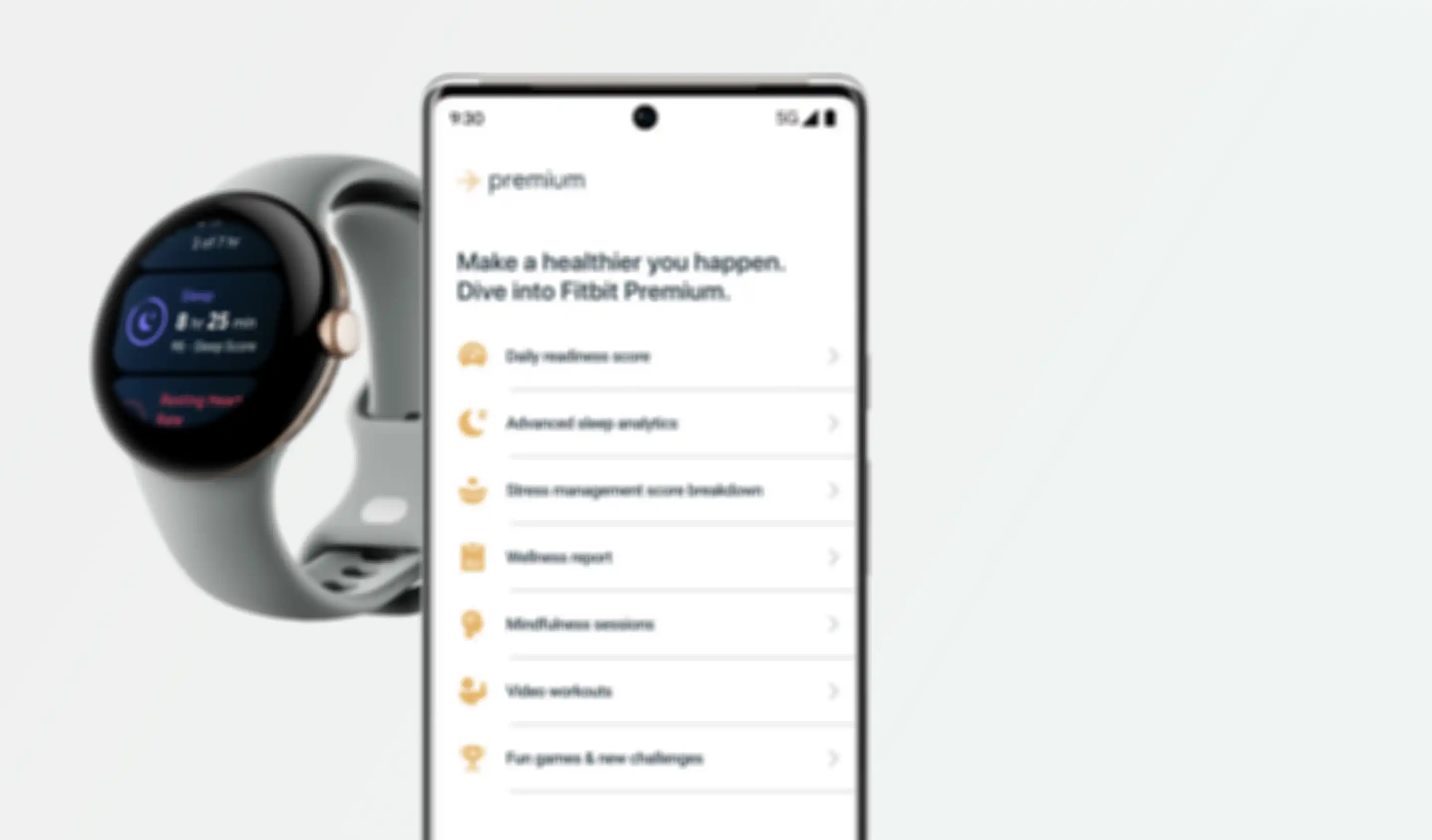 Fitur premium pada aplikasi Fitbit di Google Pixel Watch