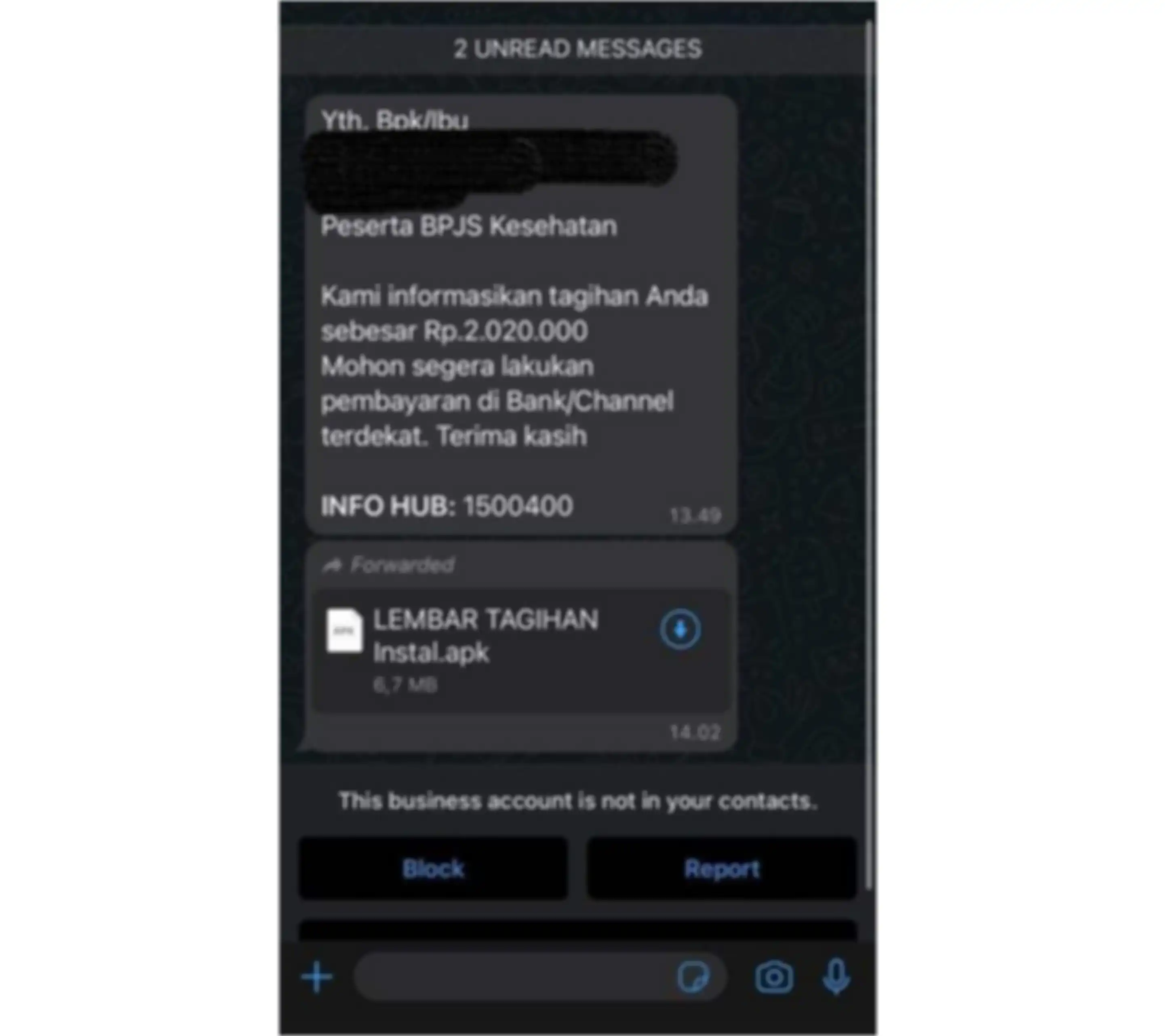 Modus penipuan APK tagihan BPJS 