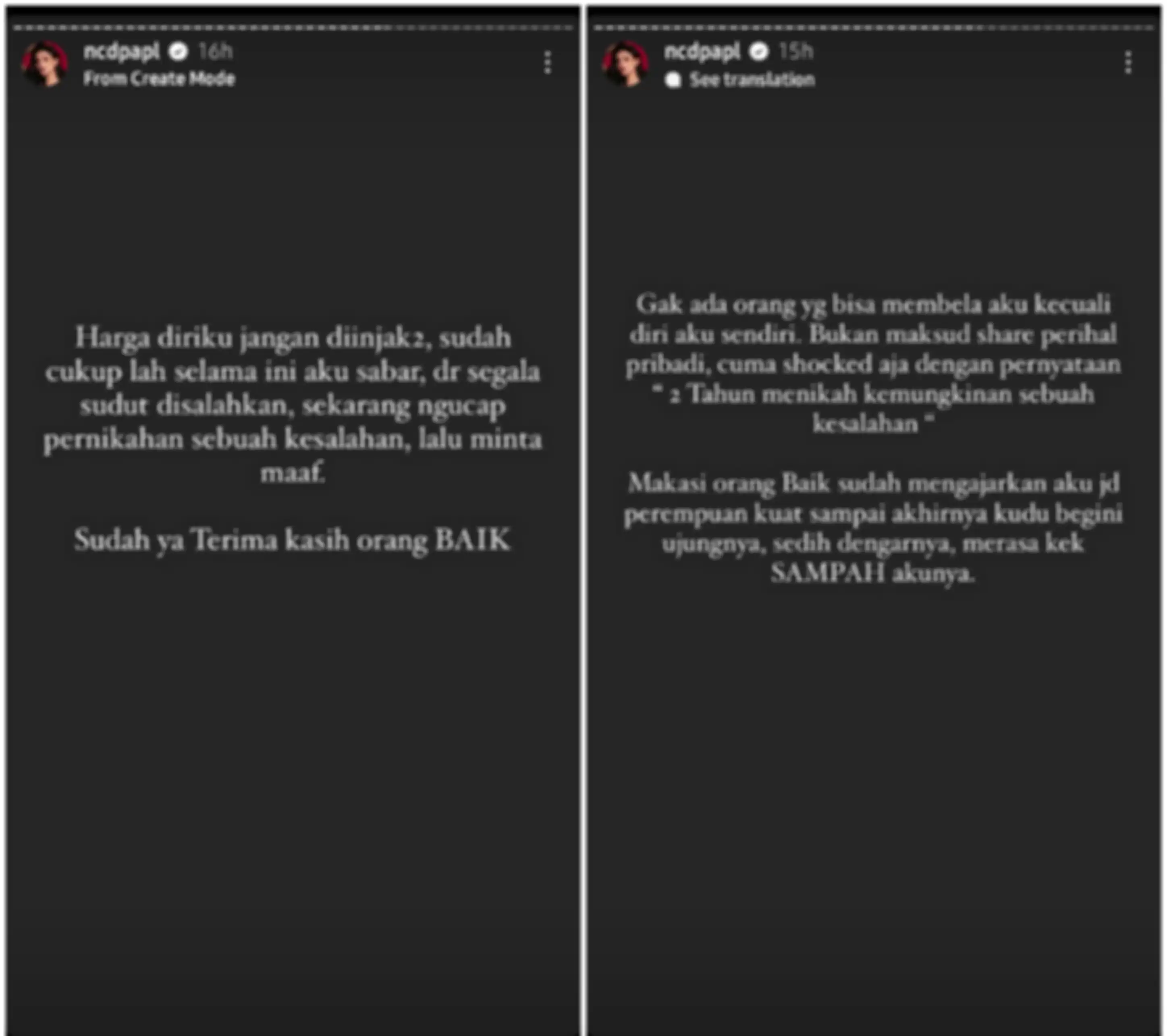 Nora Alexandra siratkan keretakan rumah tangga 