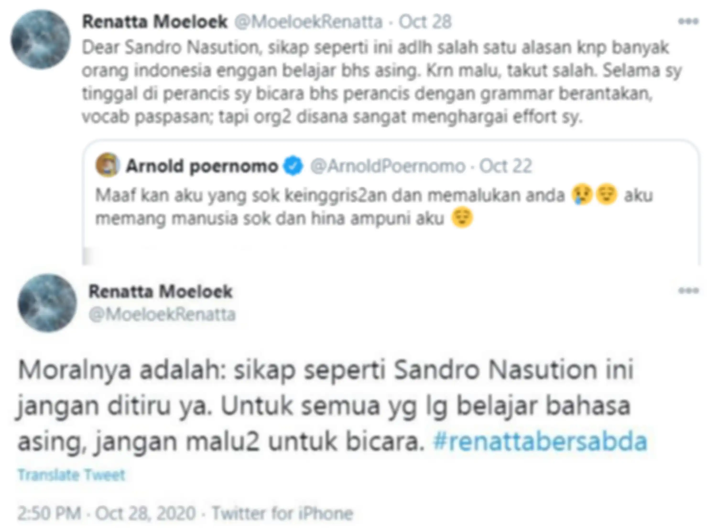 Balasan telak Chef Renatta
