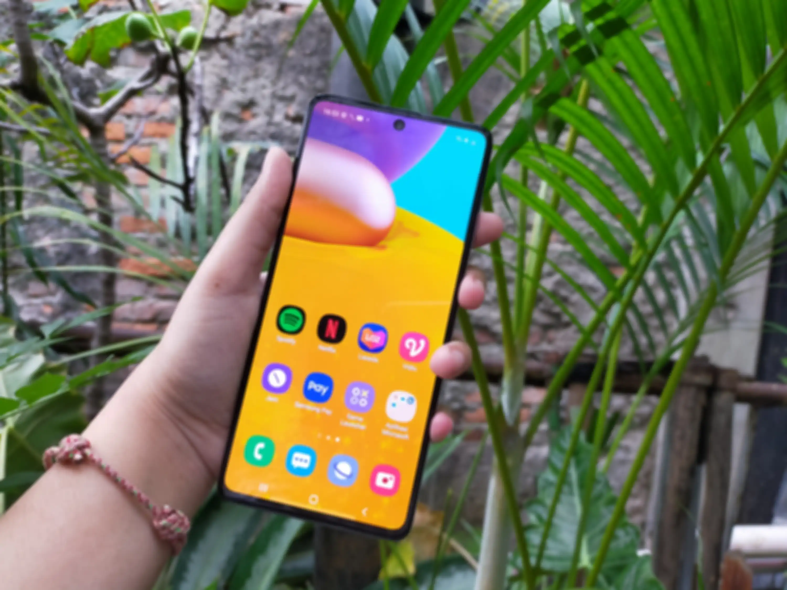 Layar Samsung Galaxy A71.