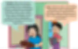 Amati dan bacalah teks percakapan dalam Buku Tematik Kelas 2 SD Tema 8.