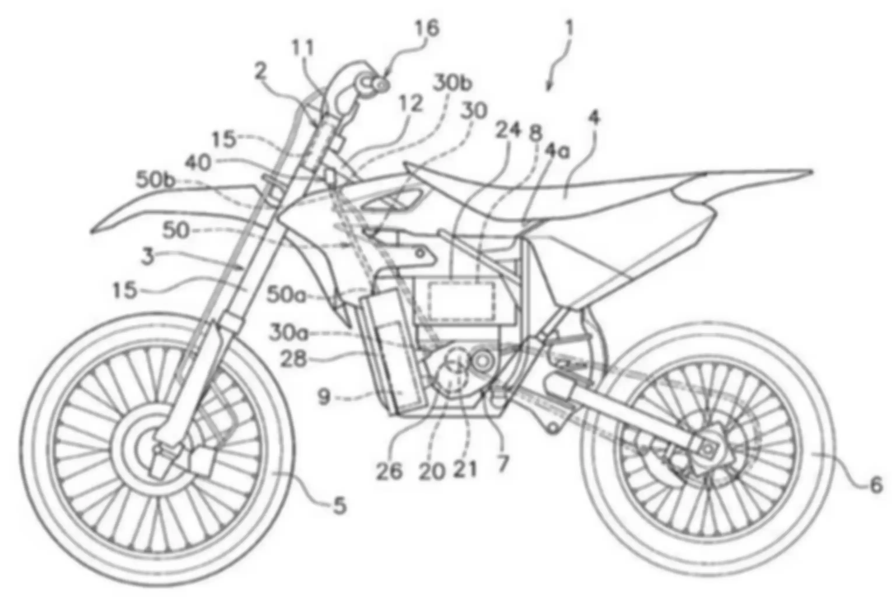 Gambar paten motor listrik Yamaha. 