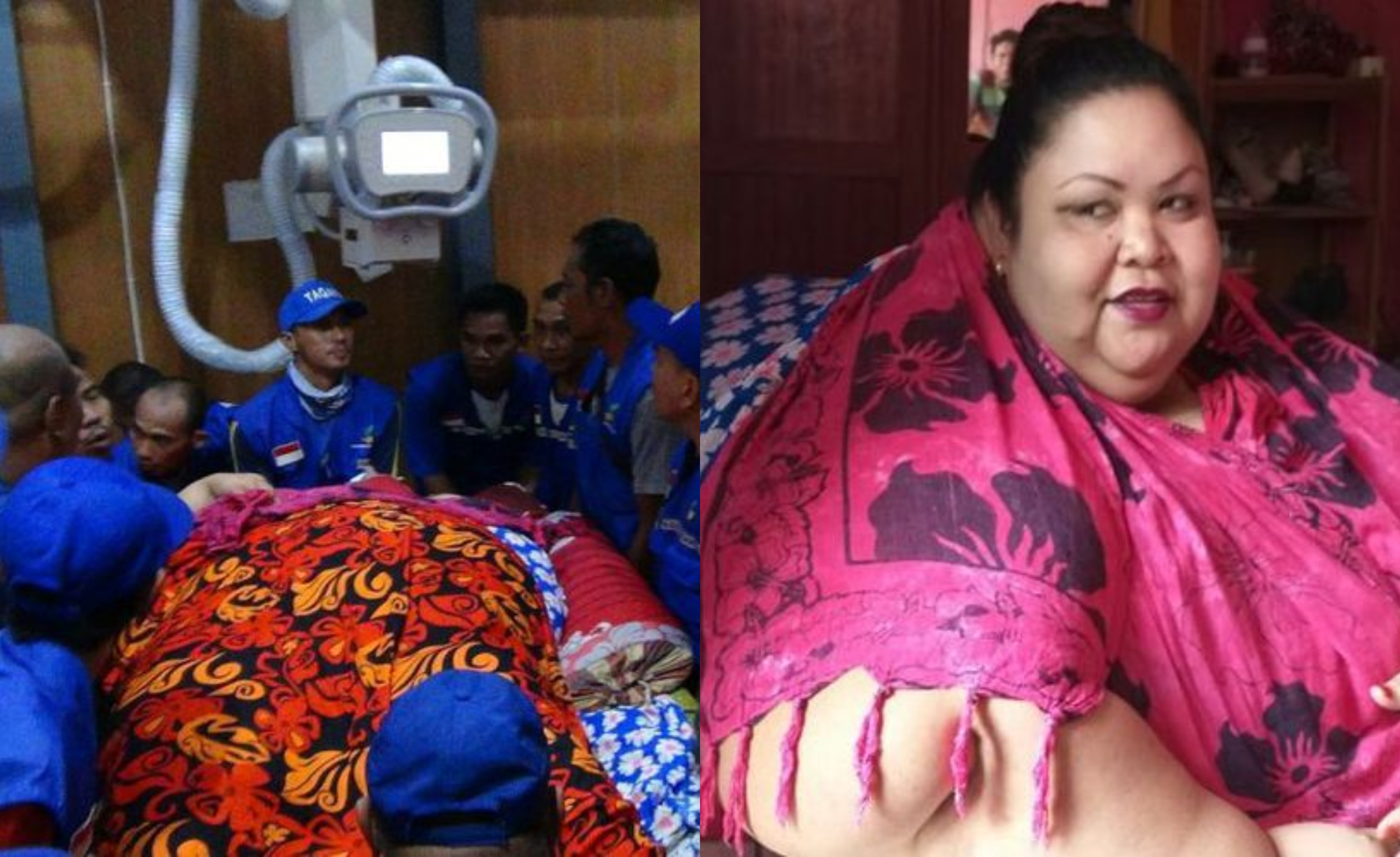 Jalani pemeriksaan kesehatan, 20 orang lebih bantu angkat Titi Wati. 