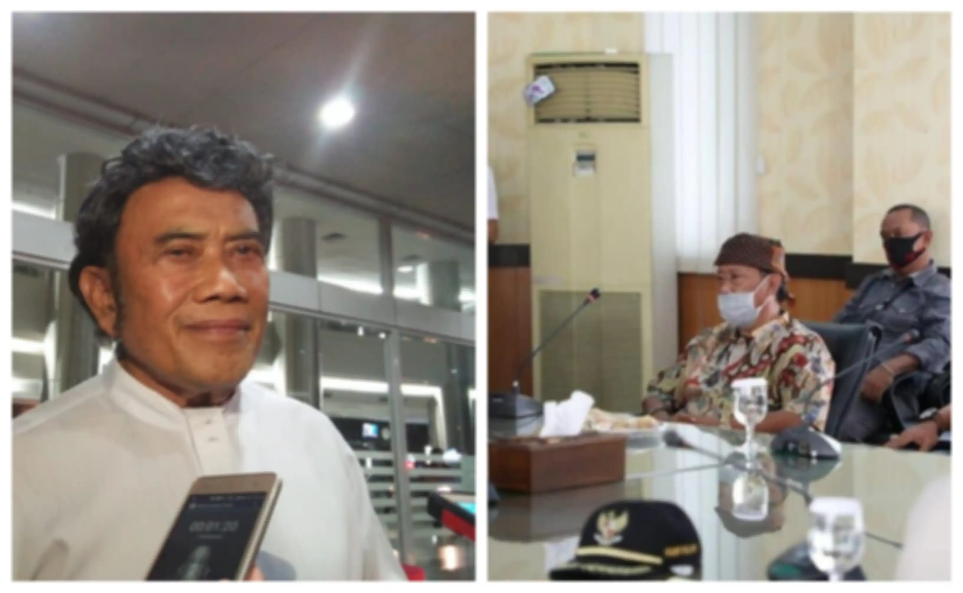 Kolase foto Rhoma Irama dan Abah Surya.