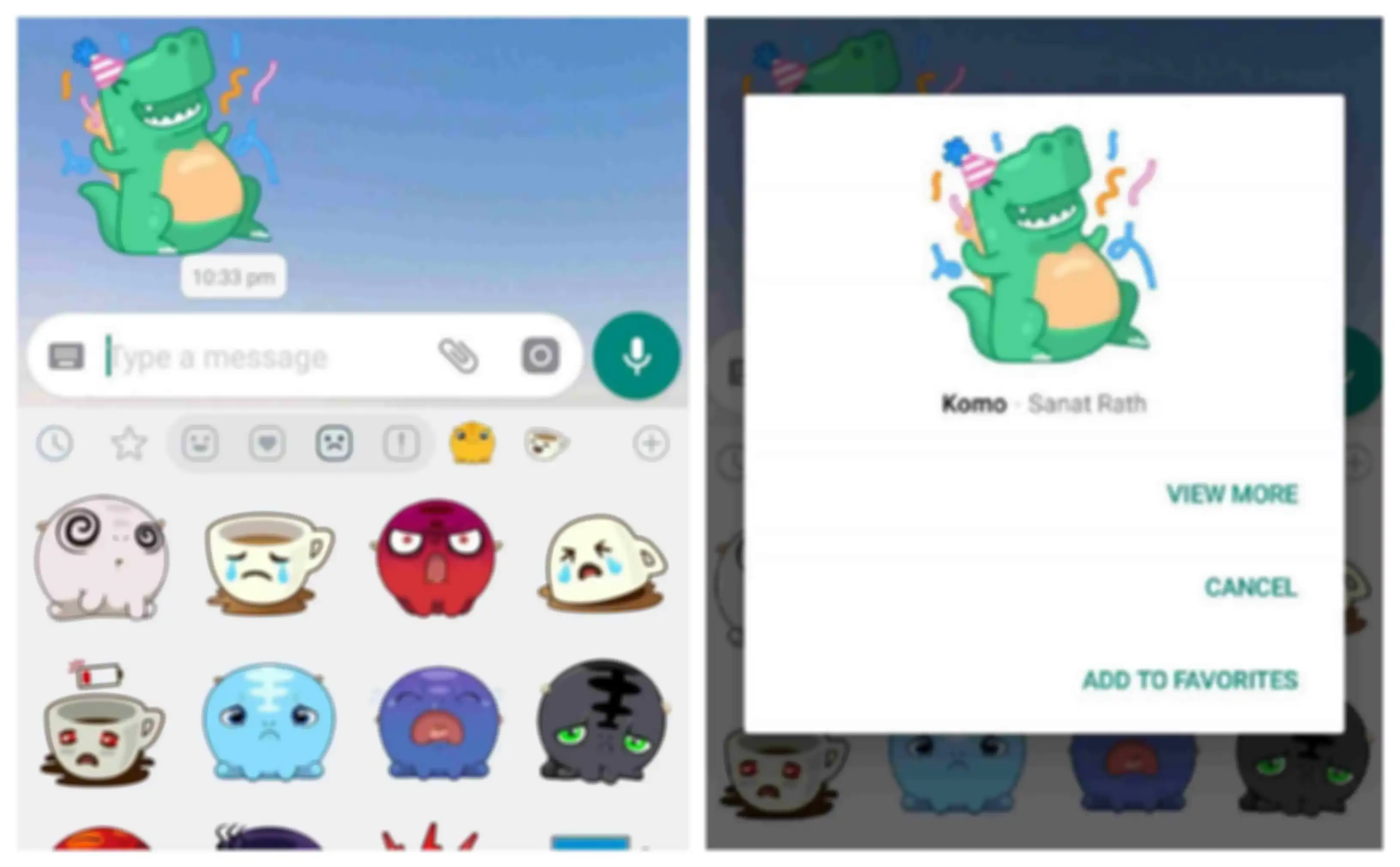 Tampilan fitur stiker di Whatsapp
