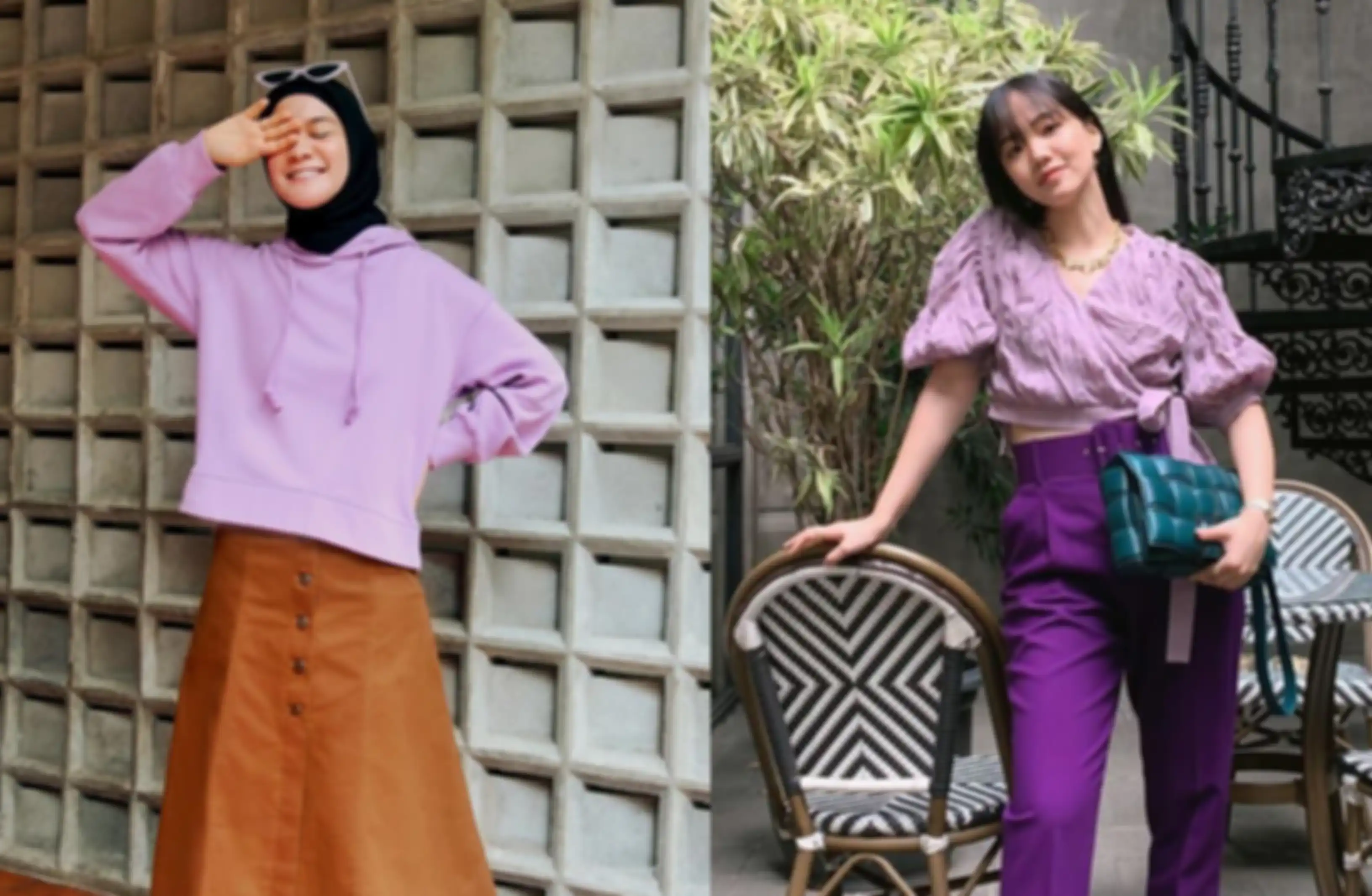 Inspirasi fashion warna lilac (ungu)