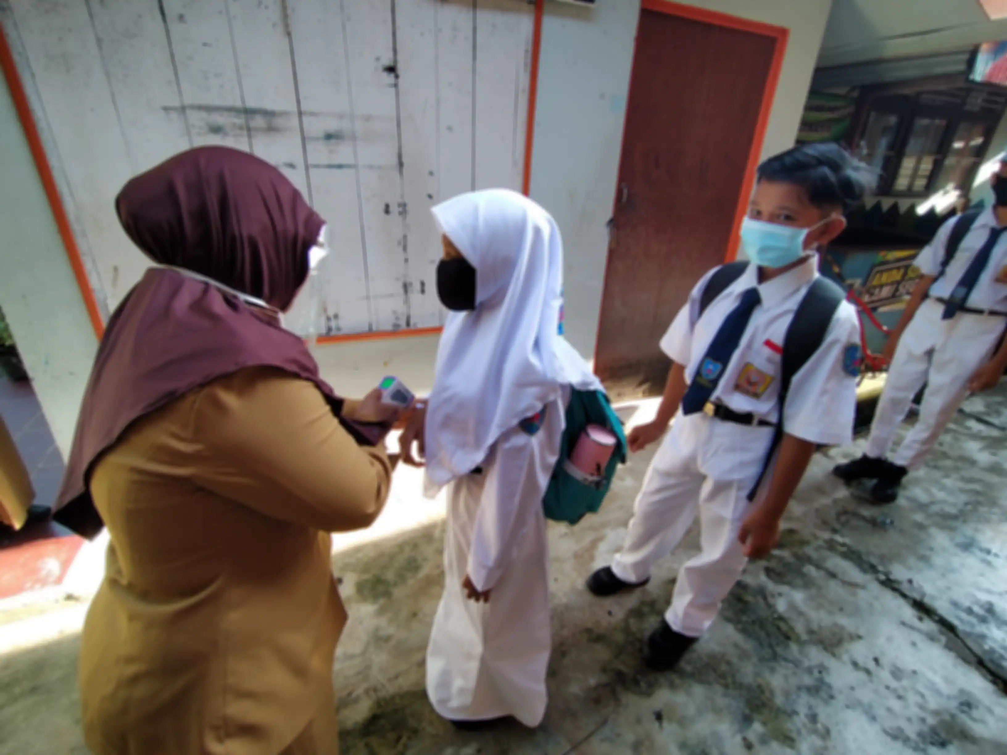 Saat simulasi pembelajaran tatap muka di SMPN 10 Banjarmasin