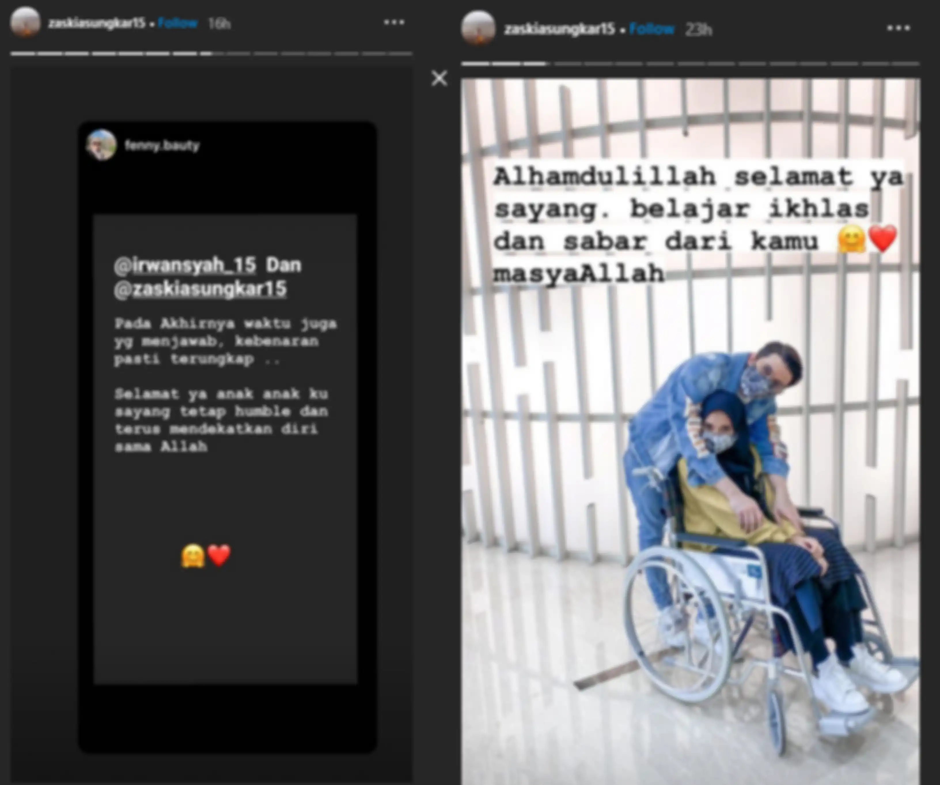 Unggahan Zaskia Sungkar pasca dihentikannya kasus sang suami.