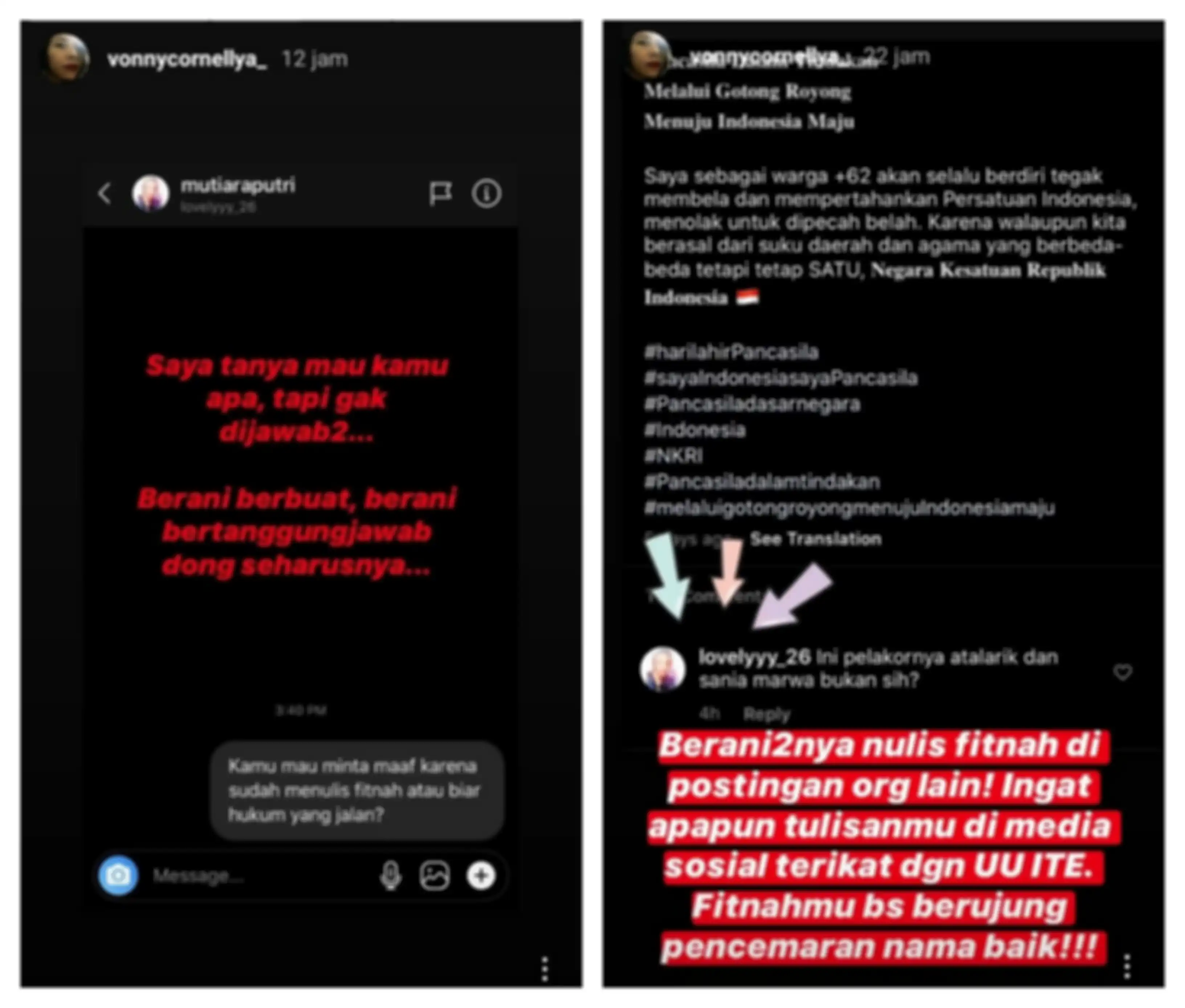 Vonny Cornellya geram dengan netizen yang menudingnya sebagai pelakor.