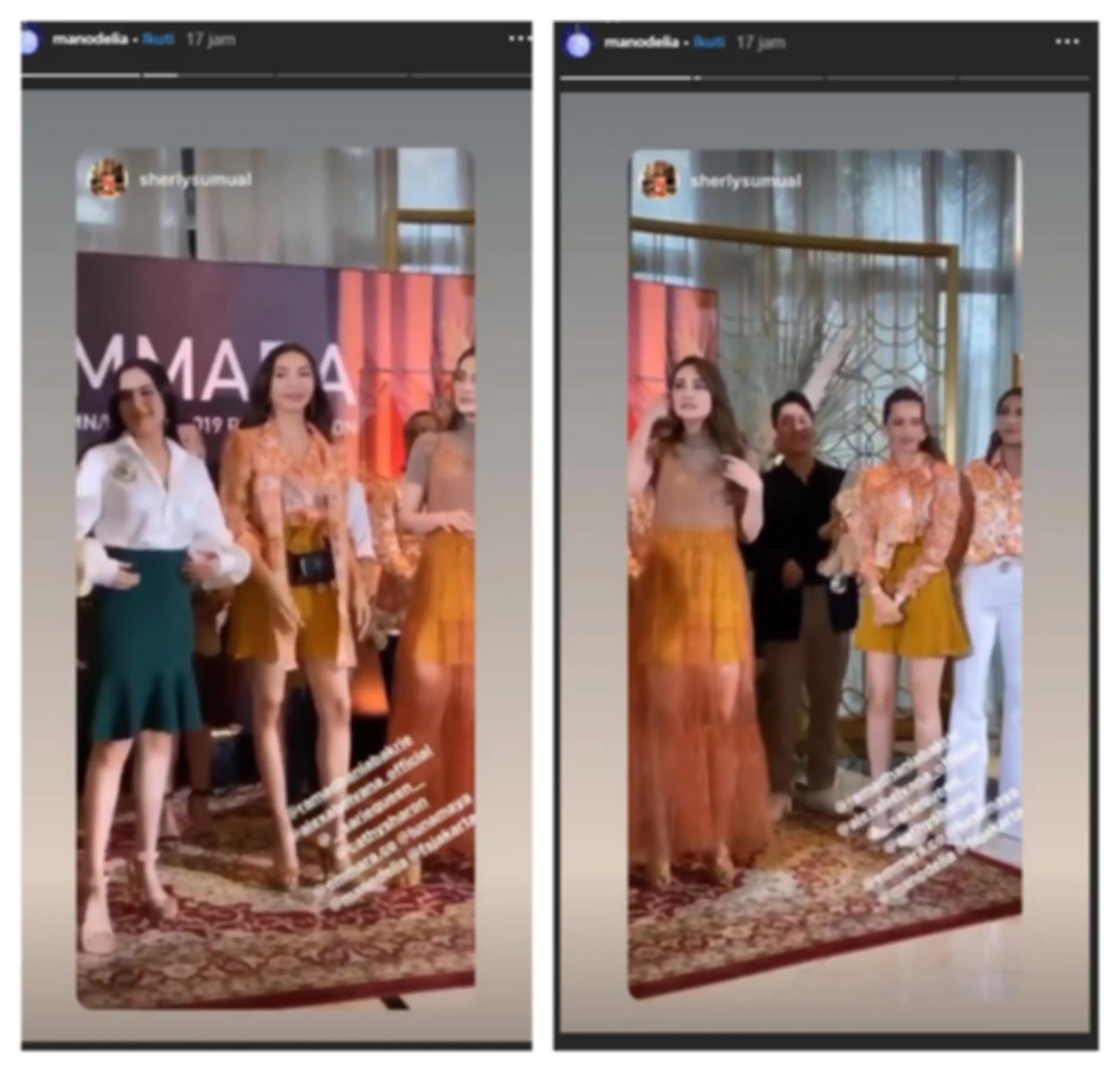 Manohara dan Nia Ramadhani pakai baju sama persis
