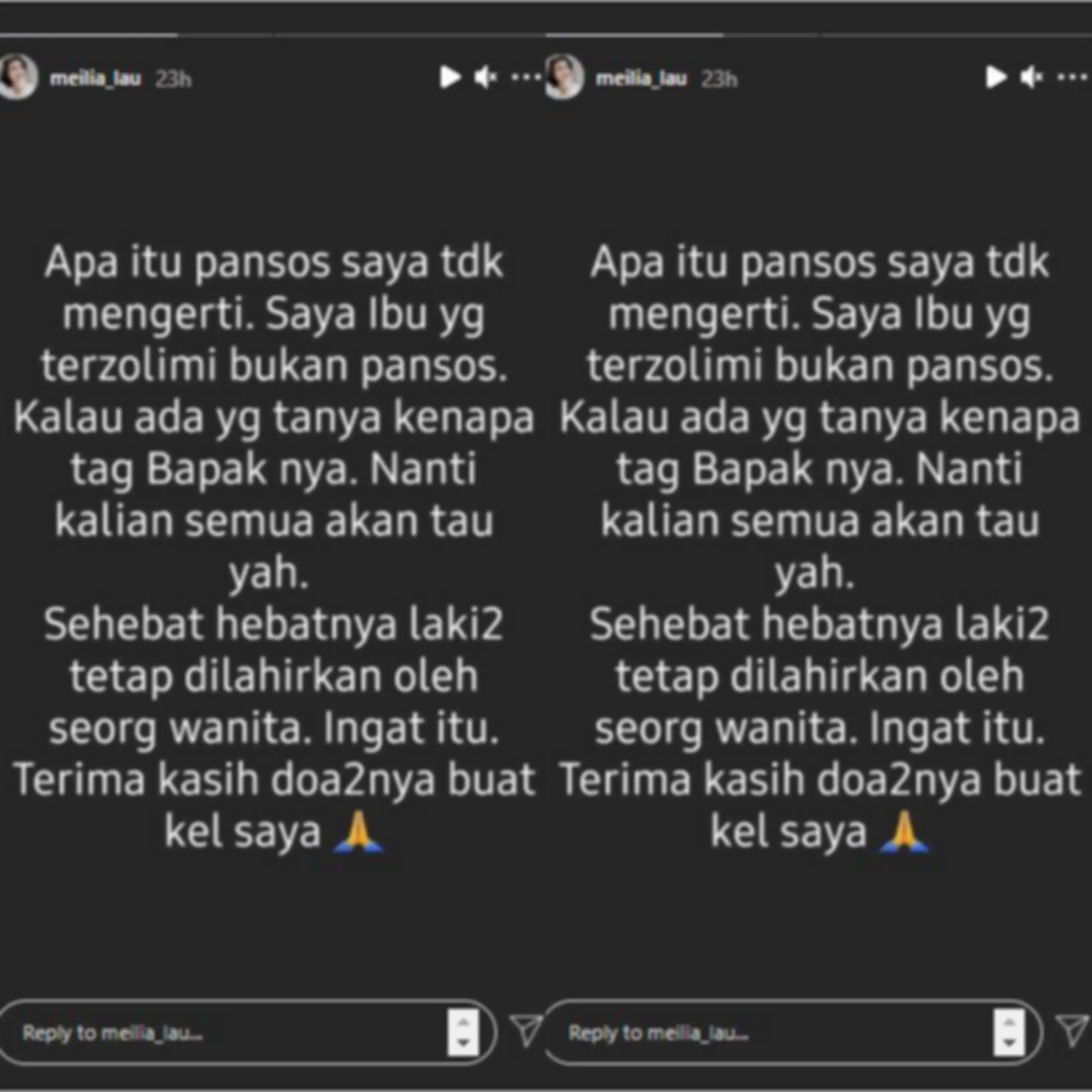 Meilia Lau geram dituduh pansos