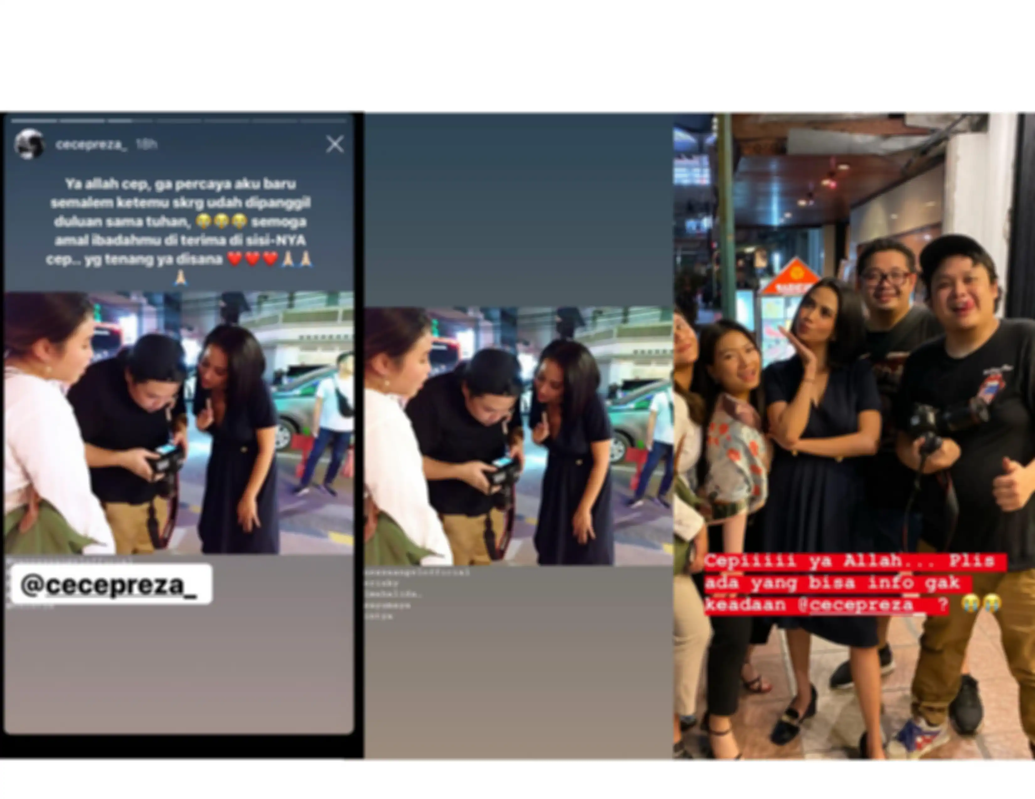 Kolase Insta Story dari Vanessa Angel dan Cecep Reza