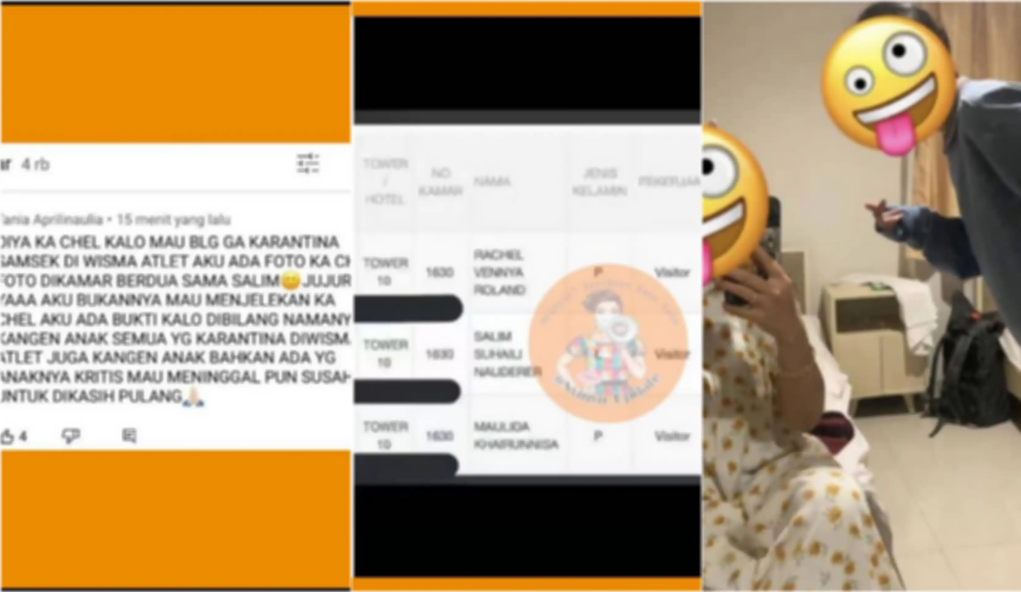 Rachel Vennya melakukan karantina di Wisma Atlet