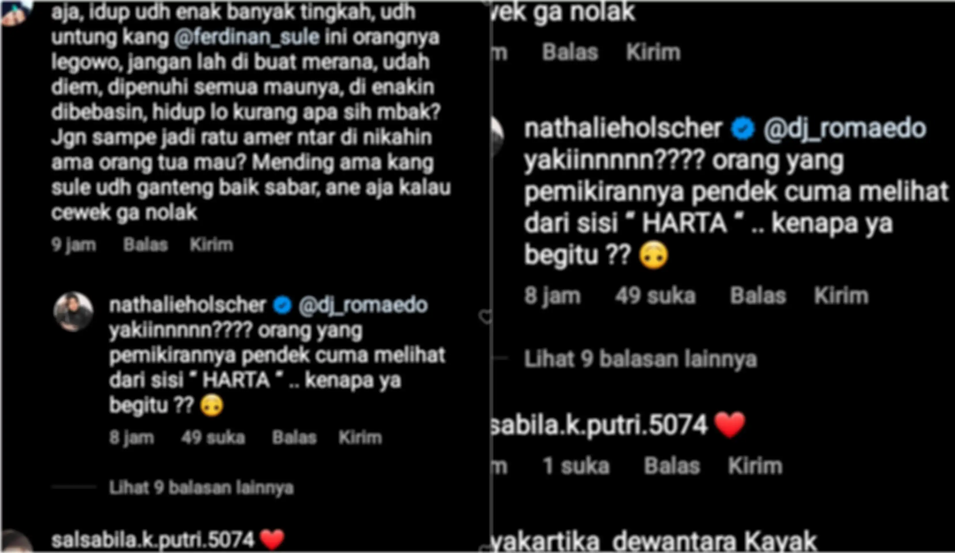 Nathalie balas komentar netizen