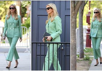 Gaya Simpel Elegan Ivanka Trump dengan Setelan Busana Hijau Mint, Stylish!