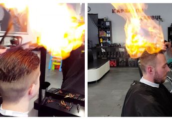 Menegangkan dan Tak Biasa, Teknik Cukur Rambut Pakai Api Juga Bikin Kamu Tampil Keren, Berani Coba?