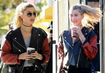 Gaya Rebel Sporty Hailey Baldwin dengan Jaket Rumbai, Stunning Banget!