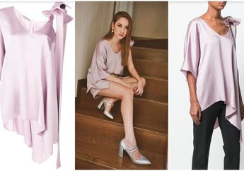 Berpose Anggun di Tangga, Blus Ungu Bahan Satin Bunga Citra Lestari Sukses Curi Perhatian