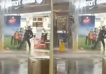 Muncul Aliran Air Banjiri Lantai Sebuah Mall Mewah di Jakarta, Ternyata ini Penyebabnya