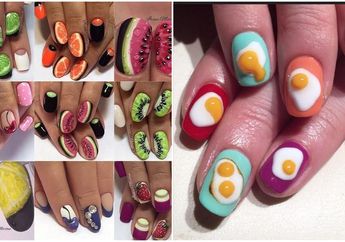 Gemes banget! 4 Tren Nail Art Ini Berbentuk Makanan Super lezat, Awas Puasanya Batal Hehehe&hellip;