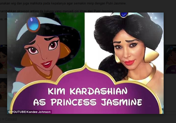 Lewat Sentuhan Makeup, Wajah Kim Kardashian Disulap Jadi Putri Jasmine di Film Aladdin
