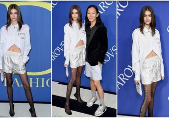 Gaya Nyentrik Supermodel Kaia Gerber dengan Celana Boxer di CFDA Awards 2018