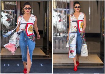 Gaya Fashion Chic Priyanka Chopra dengan Shirt Dress yang Bikin Nick Jonas Jatuh Hati 