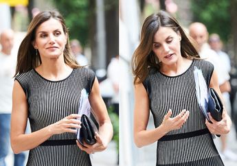 Ratu Letizia Tampil Modis Saat Kenakan Sepatu PVC Seharga Satu Juta Rupiah