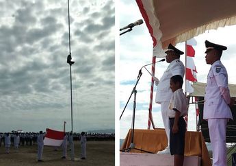 Haru! Bocah SMP Panjat Tiang Untuk Selamatkan Upacara Bendera Pengibaran