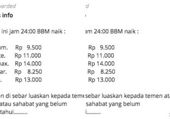 Viral Pesan BBM Naik 2018, Berikut 4 Tips untuk Mendeteksi Hoax