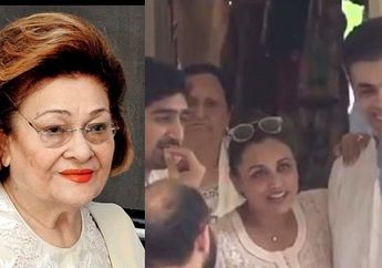 Aamir Khan dan Rani Mukerji Tampak Tertawa di Pemakaman Khrisna Raj Kapoor