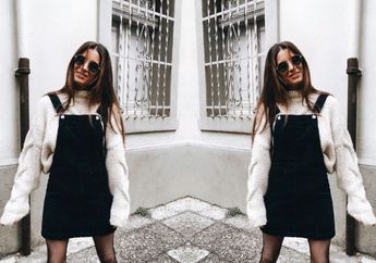 3 Gaya Mix and Match Overall dan Sweater agar Tampil Lebih Stylish saat Musim Hujan