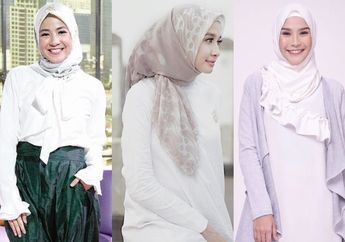 Padu Padan Blouse Putih ala Artis Berhijab Tanah Air yang Bisa Ditiru!
