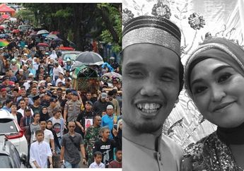 Ribuan Warga Antar Jenazah Istri Ustaz Maulana ke Peristirahatan Terakhirnya