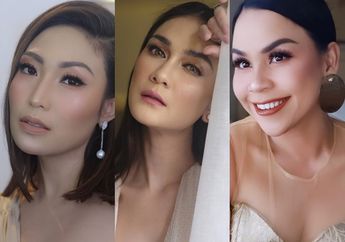 Kompaknya Luna Maya, Melaney Ricardo dan Ayu Dewi Kenakan Gaun Nuansa Nude Gold di Pernikahan Edric Tjandra