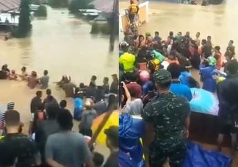 Detik-detik Penyelamatan Bayi yang Terjebak Banjir Bandang di Gowa, Warga Hanya Andalkan Seutas Tali