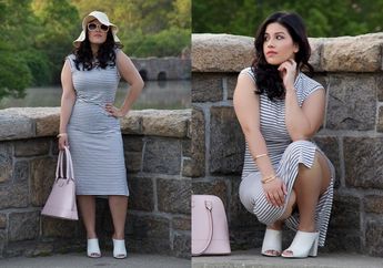 Trik Tetap Terlihat Ramping Saat Pakai Busana Motif Horizontal