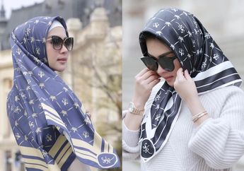 Tampil Santun dan Tetap Cetar, Begini Gaya Calon Istri Reino Barack Syahrini dengan Hijab Motif