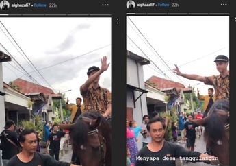 Bak Kesatria, Al Ghazali Sapa Warga Desa Tanggulangin Sambil Menunggangi Kuda