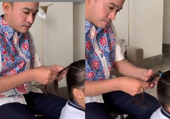 Ayahable, Tak Hanya Antar Thalia Sekolah Ruben Onsu Juga Pandai Mengepang Rambut Sang Putri