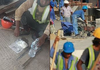 Sedih, Pekerja Imigran ini Tertangkap Kamera Hanya Makan Siang Nasi Putih dengan Kuah Air Mineral