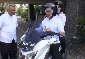 Gubernur Khofifah Boncengin Arumi Bachsin, Lintasi Jembatan Suramadu