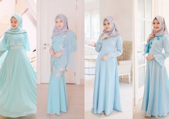 Tampil Charming Saat Kondangan Pakai 4 Dress Hijab Biru Muda ala Selebgram!