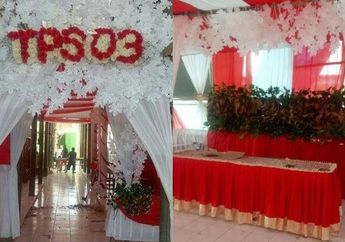 Pemilu 2019: Unik, Gedung Kosong di Sulsel Disulap Jadi TPS Mewah Bak Resepsi Pernikahan