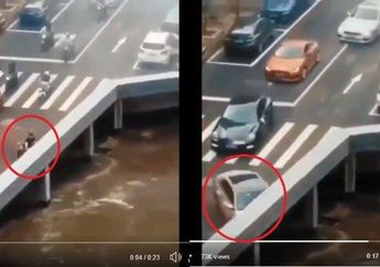 Buat Heboh Netizen, Video Viral Mobil dan Motor yang Tiba-tiba Menghilang Saat Melintas di Jembatan