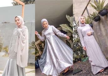 5 Model Dress Abu-abu Unik & Berbeda Buat Hijaber! Glamor & Elegan!