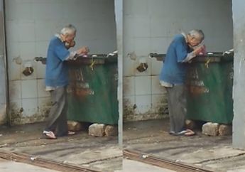 Pilu, Video Kakek Tua yang Kelaparan Mengais Sampah untuk Cari Makanan, Selalu Tolak Saat Diberi Uang